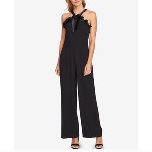CECE Bohemian Luxe Rich Black Halter Jumpsuit